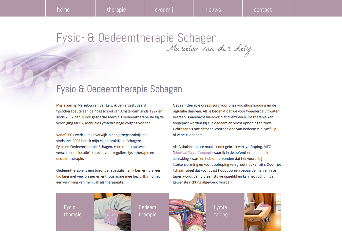 Nieuwe website voor Fysio- en Oedeemtherapie Schagen